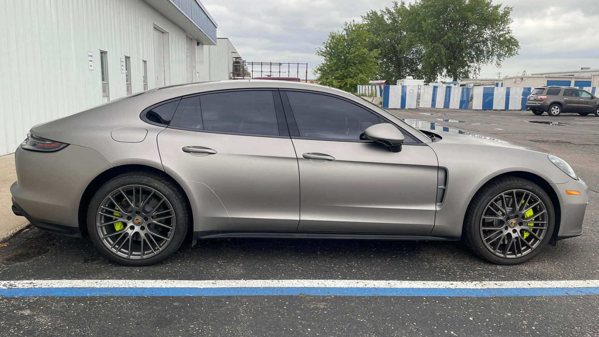 Metallic grey color change wrap example.